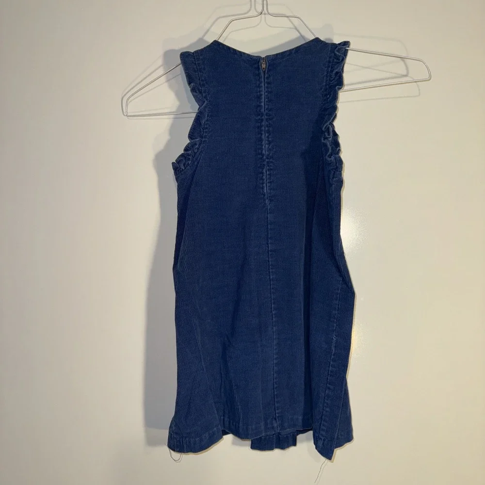 Vintage Key To Fashion Coming Thing Girls Size 6 Blue Corduroy Dress Casual Flaw